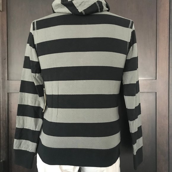 oakley men's black & charcoal striped skull hoodie - Picture 2 of 3